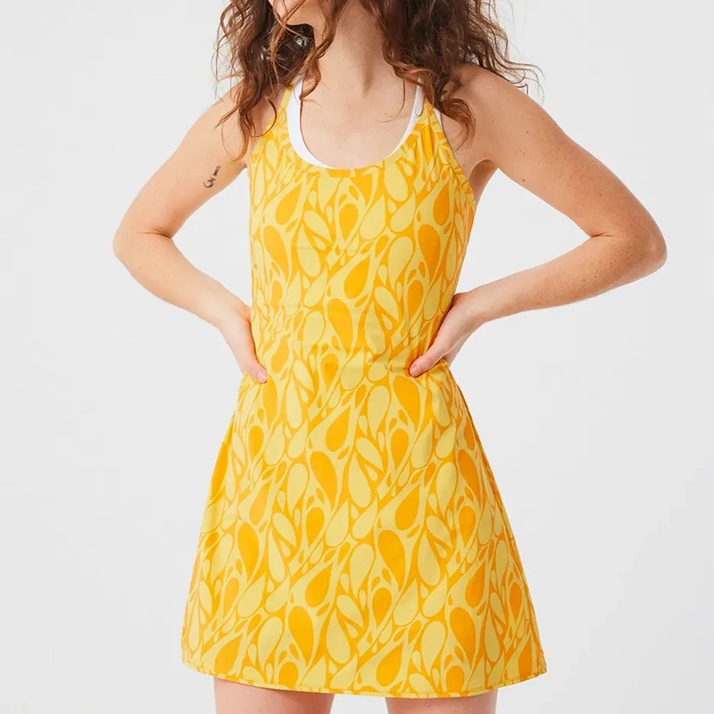 Outdoor Voices Yellow and Orange Exercise Dress